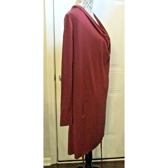 All Saints Amelis Dress Long Sleeve Burgandy Silky Slinky Size S - Picture 7 of 11